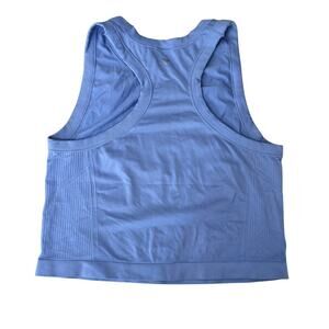 Women's Blue Cropped Exercise Workout Tank Top Size Medium